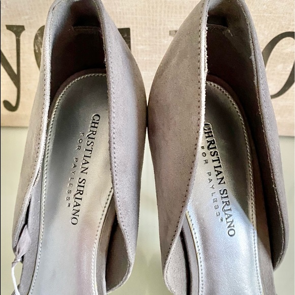 NWT Christian Siriano Grey Faux Suede Heels - 11 - Picture 6 of 8